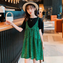 Girls' Hanging Skirt Summer Clothing 2022 New Foreign Broncho Vest Nets Red Child Clothing Children's Hanging Skirt Two Pieces