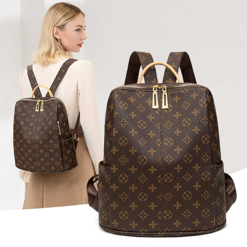 Mk Magicking Presbyopic Backpack Women's High-End Casual Bag Trendy Fashion Genuine Leather Travel Small Backpack