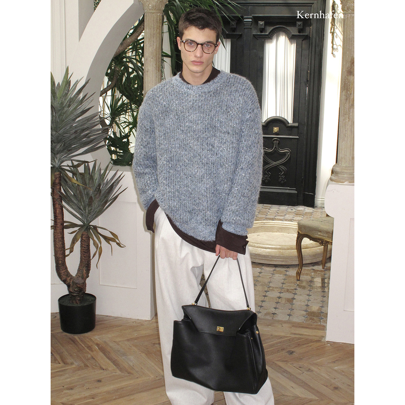 Both Colors Are so Hard to Choose From! Textured Crew Neck Pullover Sweater |   Kernhafen