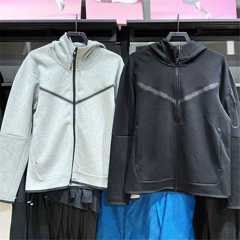 2023 Autumn and Winter New Men's Casual Sports Jacket Loose Knitted Hooded Windproof Jacket Zipper Jacket