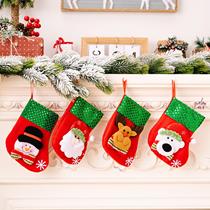 Popular Christmas decoration supplies cartoon old man letter socks childrens gifts candy bags Christmas tree striped pendants