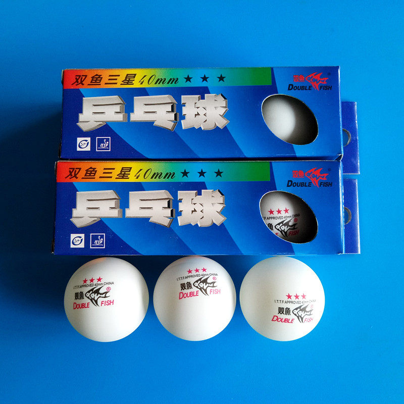  Double Fish Three Planet 3 Stars Table Tennis 40mm White Yellow