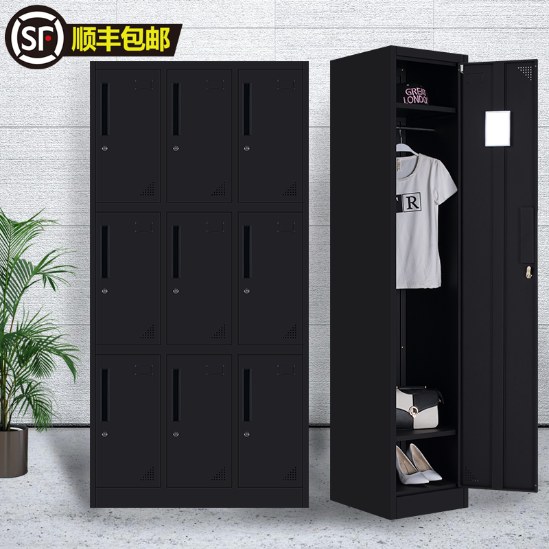 Pure Black More Wardrobe Staff Cabinet Fitness Room Induction Lock Code Lock Swimming Pool Colorful Single Door Multi Door Shoe Cabinet With Lock