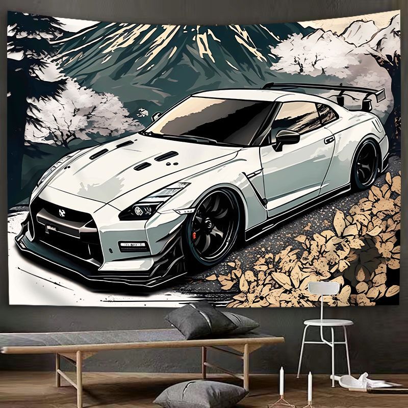 God of War Gtr Trendy Background Cloth, No-Punch Hanging Cloth, Dormitory Bedside Wall Decoration, Wall Cloth, Wall Arrangement Poster