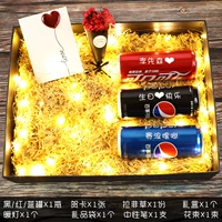 Черный*1+красный*1+синий*1+поздравительная карта+световая струна+желтая лоффи [длинная может супер большая подарочная коробка]