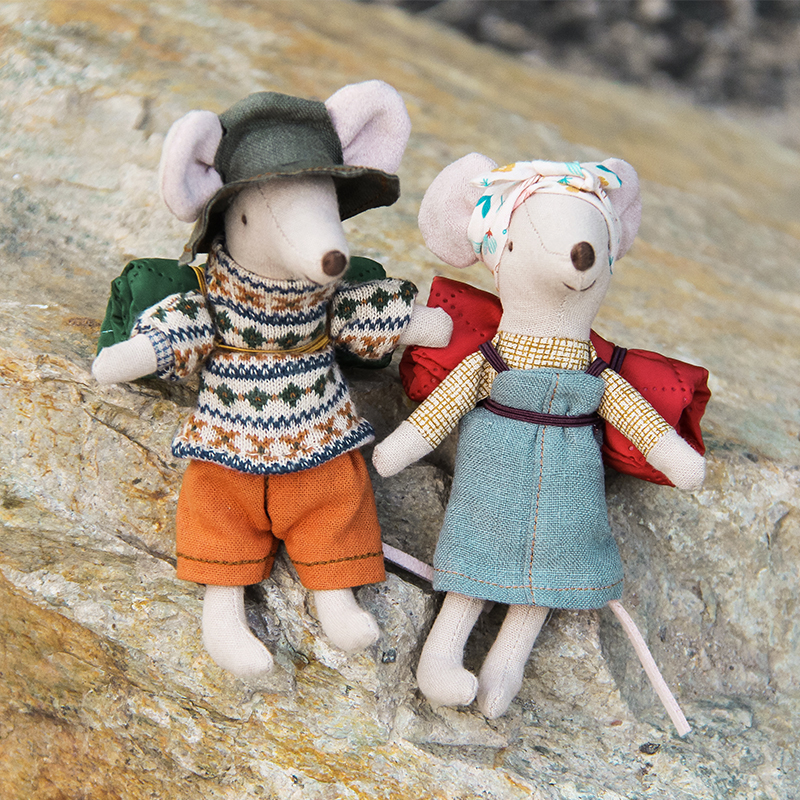 Nordic Cotton Hemp Cloth Art Travel Outdoor Series Little Rat Dolls Children Dress Up Family Wine Toy Paparazzi Gifts