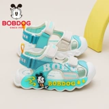 Детская обувь Babudou, детская обувь для мальчиков, лето 2025, новая стильная обувь с мигающими огнями, летние крутые детские сандалии Baotou для мальчиков