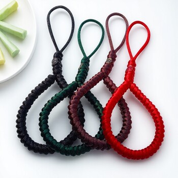 Acorn rain hand-woven antique diamond knot mobile phone small lanyard thick anti-fall ring buckle key chain anti-lost