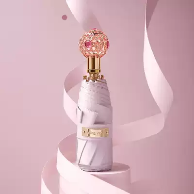 Light luxury umbrella Women's five-fold parasol thumb umbrella Sunny and rain dual-use parasol sunscreen anti-UV Small and portable