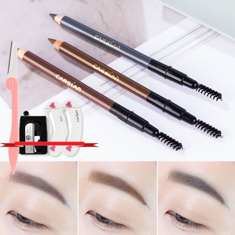 Bút lông mày Kazi Lan nữ chính hãng không dấu bền chống thấm nước chống mồ hôi dao cắt lưới đỏ mô phỏng kéo rễ rõ ràng - Bút chì lông mày / Bột / Stick