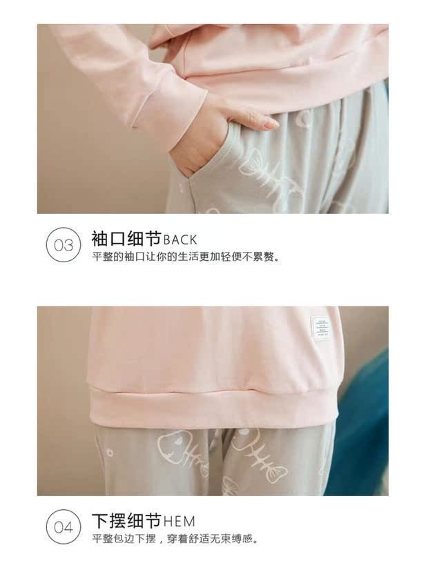 Đồ ngủ dài tay nam cực nam xuân và mùa thu cotton nguyên chất dễ thương công chúa set đồ cotton nữ kích thước lớn phục vụ mùa xuân đồ ngủ nữ