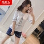 Đồ ngủ nam nửa tay Nam Cực mùa hè Quần short tay ngắn cotton hai mảnh phiên bản Hàn Quốc của bộ đồ phục vụ tại nhà đơn giản có thể mặc những bộ jumpsuit đẹp nhất