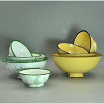 Baby enamel bowl Rice bowl bowl Malatang instant noodle bowl Student canteen restaurant ice flower tableware Enamel after 80
