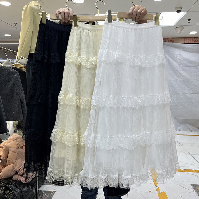 Super fairy sweet lace mesh fairy cake dress long dress