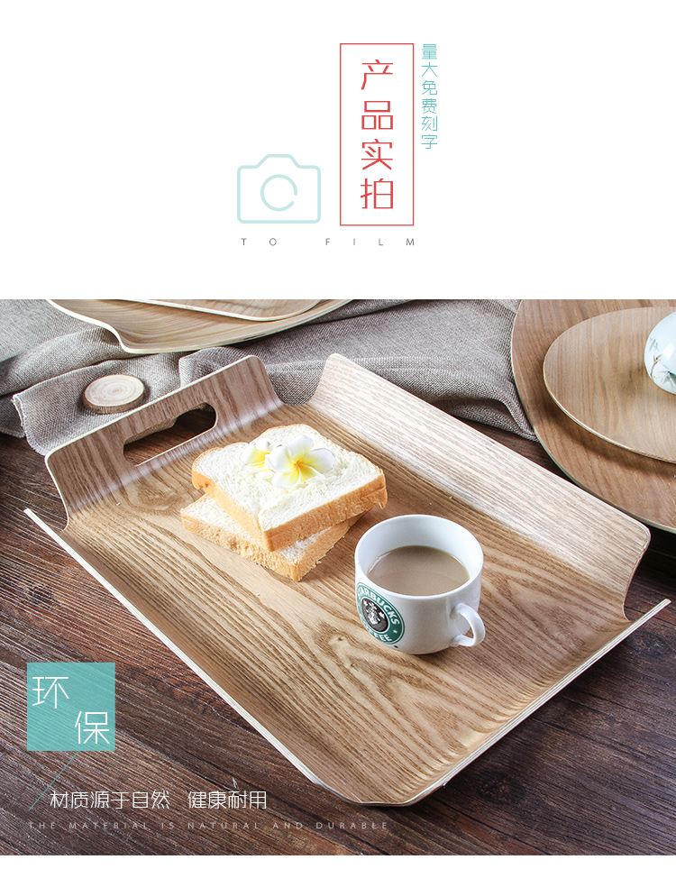 Ash Bass Khay Hình Chữ Nhật Bánh Mì Tùy Chọn Tấm Món Ăn Nhà Hàng Cửa Hàng Bánh Nướng Khay Gỗ Hiển Thị Tấm khay gỗ vuông