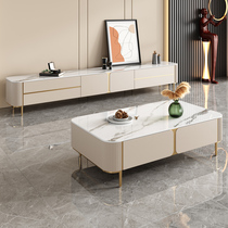 Light luxury TV cabinet Superior Sense and Modern Tea Cabinet Combined Small Household White Living Room Cabinet