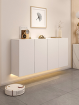 Modern simple suspension wall mounted dining cabinet small household solid wood extreme ultra-thin collection cabinet tea cabinet