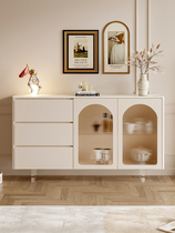 French cream wind suspension cabinet small household small household minimal ultra-thin solid wood seal closet tea cabinet locker