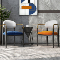 Light luxury dining chair postmodern designer stainless steel leisure chair Simple modern balcony living room sales department negotiation chair