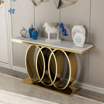 Letian Italian light luxury entrance table Living room decoration entrance table Marble gold entrance cabinet Nordic rock board entrance