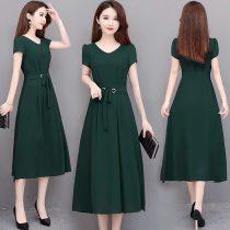 Chiffon mother dress goddess fan summer 2021 New Long style wide wife temperament waist thin skirt