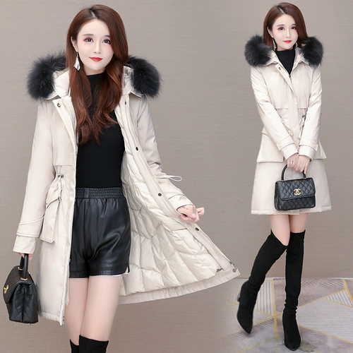 Зимний пуховик, длинная утепленная куртка, утиный пух, 2020, средней длины