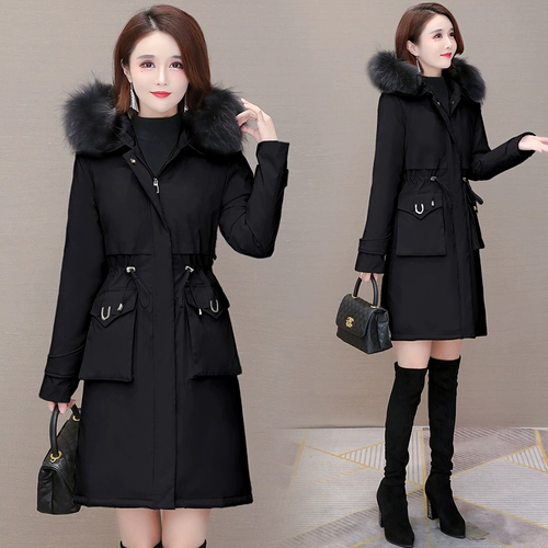 Зимний пуховик, длинная утепленная куртка, утиный пух, 2020, средней длины