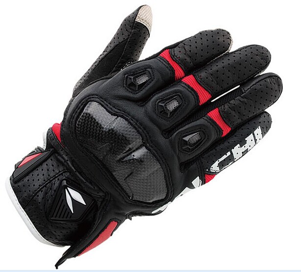 Locomotive riding imported cow leather gloves perforated carbon fiber race driver's sleeve