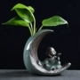 Sáng tạo mặt trăng nhà sư chèn bình gốm trang trí nước trồng cây bàn hoa chậu xanh thì là thủy canh container - Vase / Bồn hoa & Kệ giỏ treo ban công