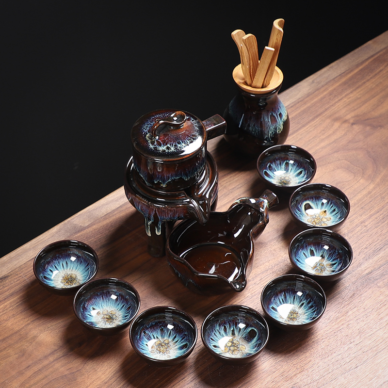 Whole set of sloth automatic ceramic tea tea Tea cup Tea Cup Lid Bowl Tea Leaf Pot tea tray Pleasant Purple Sand Pot glass Cup