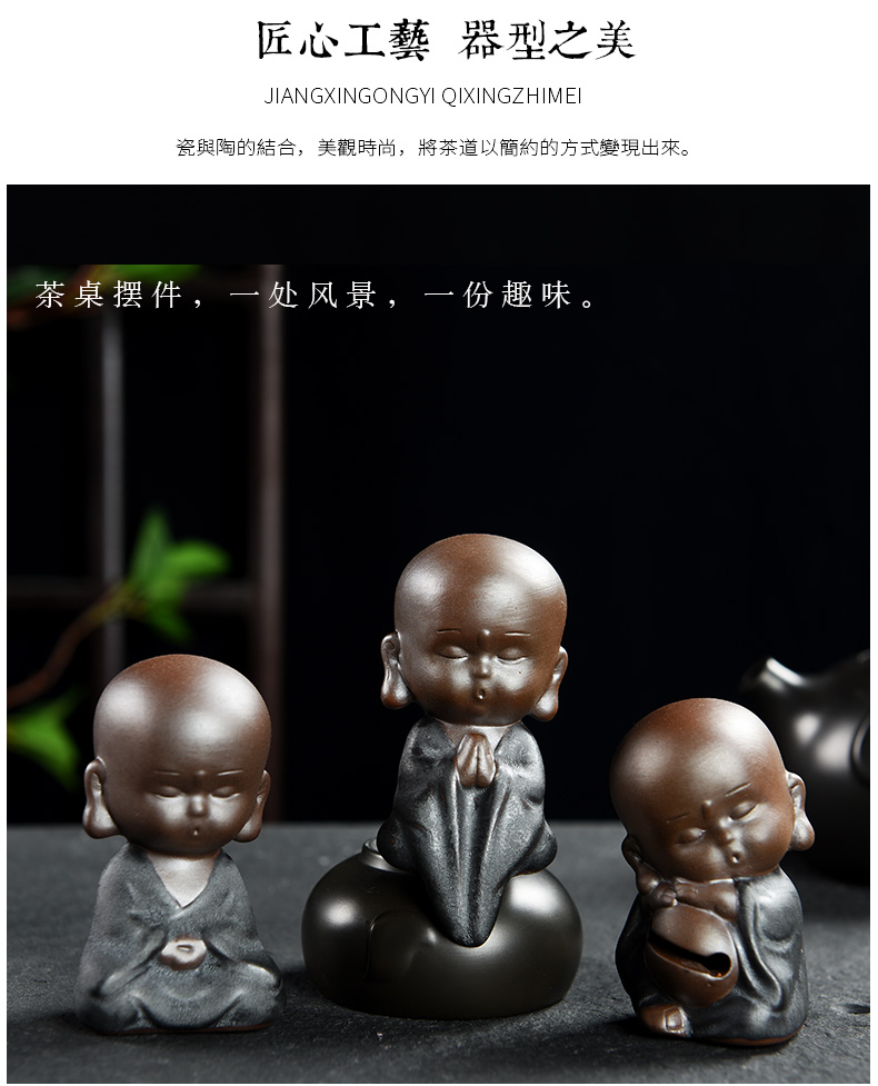 Zisha trà vật trang trí cửa hàng nhỏ tu sĩ trà kho báu có thể nâng cao bộ trà kung fu may mắn chơi trà sáng tạo phụ kiện trà đạo - Trà sứ am tra