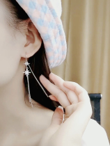 Small Ear Ornaments 2021 New tide Pure Silver Earline Girl Super Fairy Temperament Eight Manga Stars Slim face Flow Su earrings