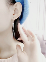 Pure silver earline female Korean fashion brief Stars Flow Suearrings Earrings Earrings Super Fairys Anti-Lose Ear Ornaments