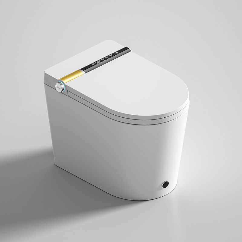 Small apartment smart toilet without water pressure limit ultraviolet sterilization fully automatic flip foam shield splash toilet