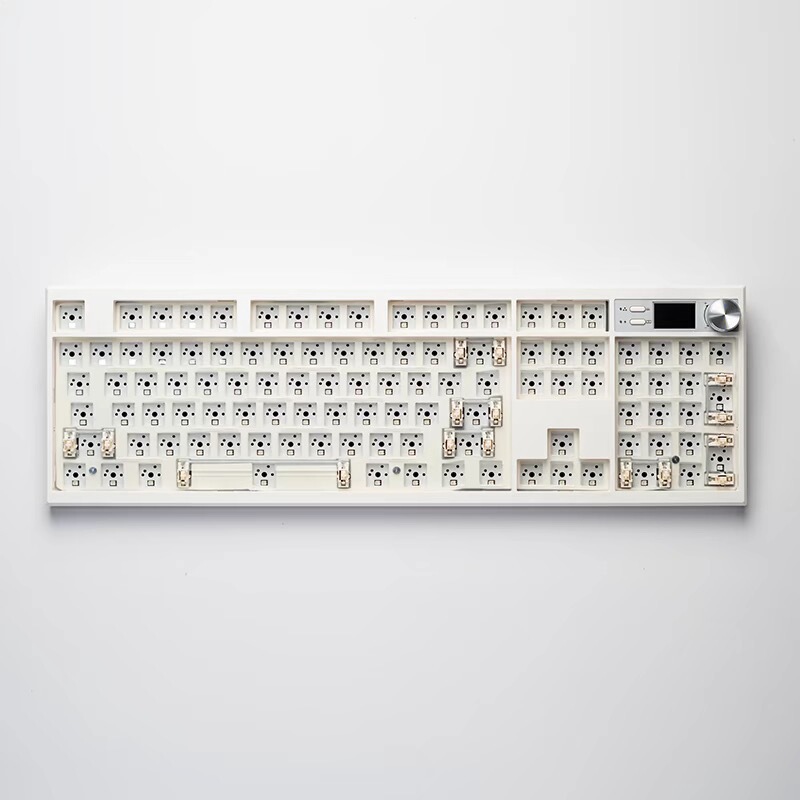 Gmk104 Bluetooth Three-Mode Gasket Structure Slotted Via Customization Kit Mahjong Sound Screen Mechanical Keyboard