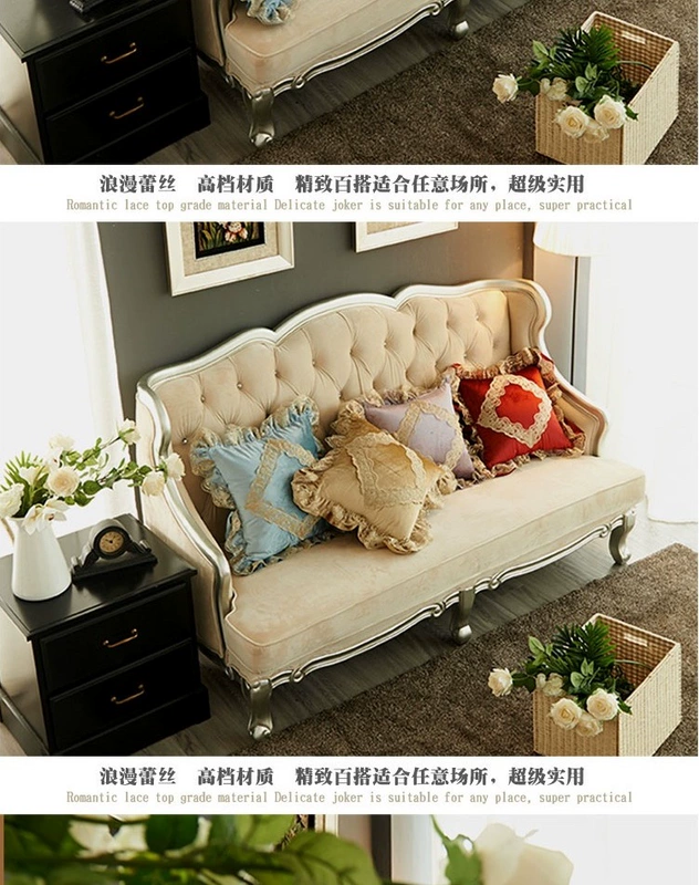 Mới gối ren Hàn Quốc nhung sofa đệm vườn công chúa lady gối tựa lưng lớn phong cách châu Âu - Trở lại đệm / Bolsters gối vuông tựa lưng sofa