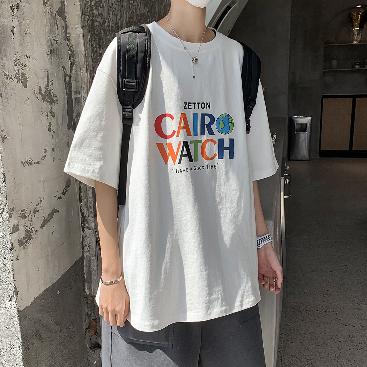 Harbour T - shirt men's loose tide clothes men's clothes summer half sleeved American high street 320g heavy sleeve male