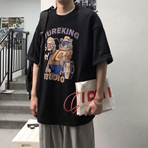 Hong Kong Style T-shirt Mens Short Sleeve Tide Brand Joker Harajuku Wind 2020 New Trend Loose Hong Kong Style Men Half Sleeve