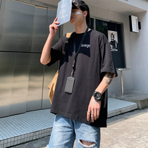 Mens short-sleeved T-shirt trendy brand Harajuku wind ins loose Joker Hong Kong style 2020 new super fire cec half sleeve