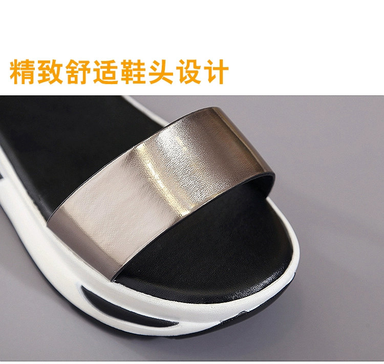 Phiên bản Hàn Quốc của giày dép hở mũi thời trang nữ 2018 hè mới Học sinh mới đi giày đế bệt đế dày Velcro hoang dã sandal nữ đế cao