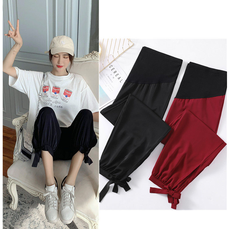 Pregnant women's pants summer casual pants big size belly pants chiffon pants spring and autumn thin pants pants pants