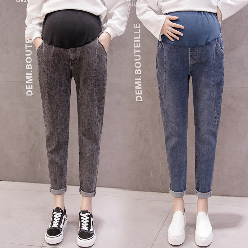 Pregnant Woman Pants Autumn Winter Outwear Long Pants Old Daddy Jeans 2021 New Fashion 100 Hitch Pregnancy Fall Kharen Pants