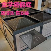 Supermarket fresh food false bottom cereal stack display false bottom vegetable and fruit shelves elevated inclined display small square board