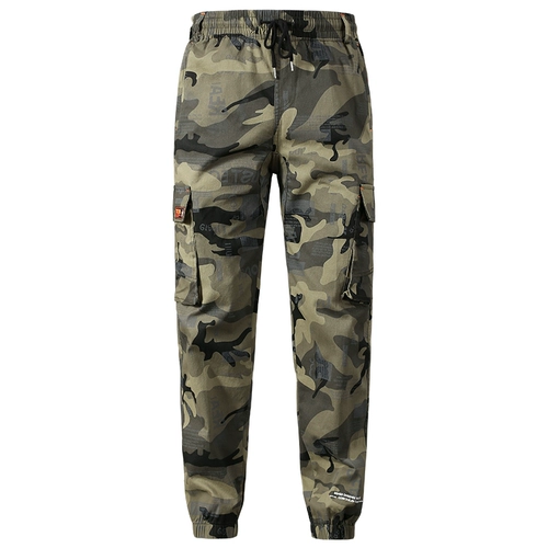 Осенние хлопковые эластичные рабочие камуфляжные дорожные штаны