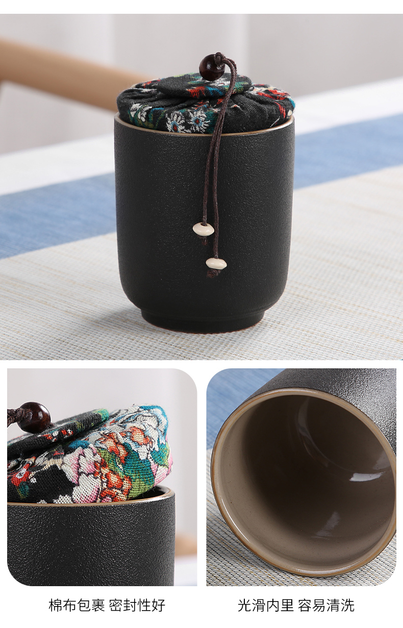 Sand embellish kung fu tea set of black suit household contracted ceramic Japanese is suing travel portable package small dry tea tray