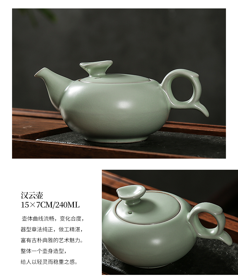 Sand embellish pottery your up kung fu tea sets the whole contracted household gifts ceramic tureen tea cups on the teapot