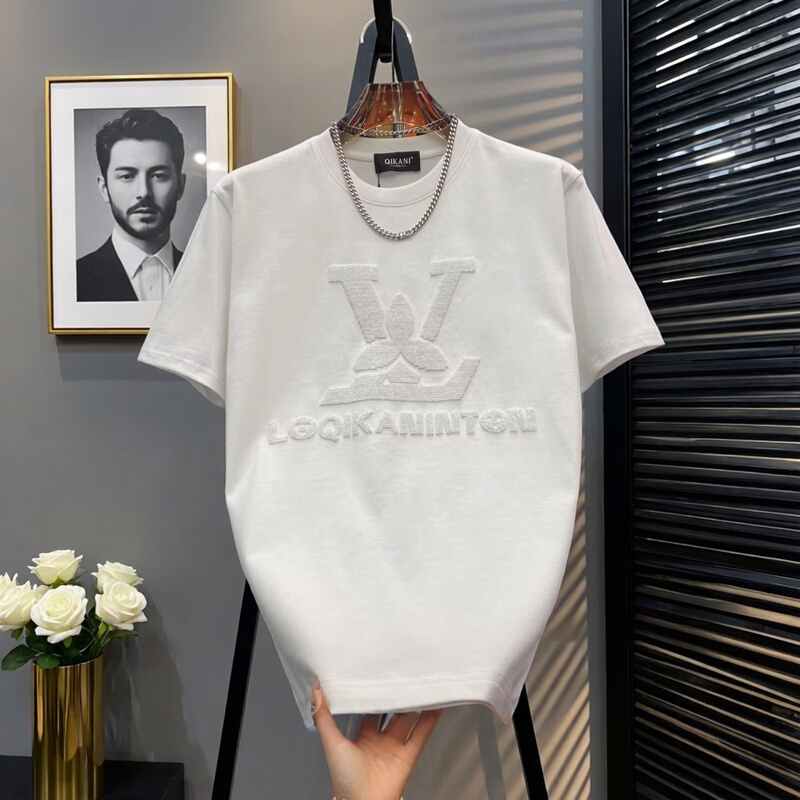 Directly Shipped from Hong Kong, Lv K Exclusive Store Summer Classic Brand Replica High-End Unisex Short-Sleeve T-Shirt from Shenzhen Nanyou