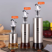 Huage kitchen stainless steel oil spill-proof pot Oil bottle Soy sauce vinegar seasoning bottle Household European glass bottle Vinegar pot