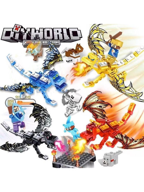 New Minecraft Dragon Scene Figures, Animals, Ender Dragon, Dinosaur, Children's Educational Building Block Toys
