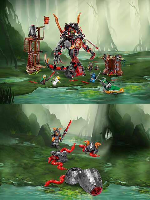 New Model of Ninjago: Battle of the Time Machine, Giant Snake, Time Twins, Boys' Building Block Toy Gift